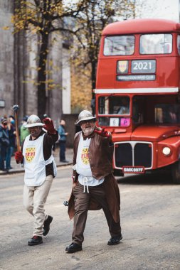 Londra, İngiltere - 2021.11.13: Farringdon Ward Club Londra Belediye Başkanları geçit töreninde