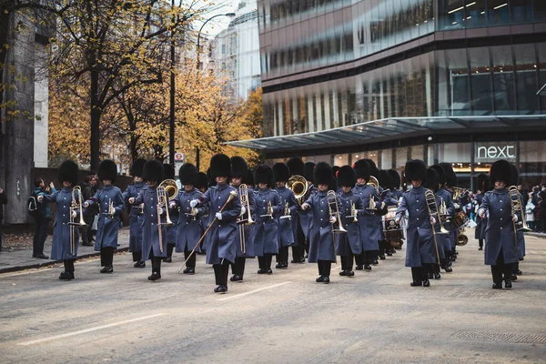 Londres Reino Unido 2021 Banda Los Guardias Granaderos Los Guardias — Foto de Stock