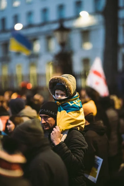 Downing Street Londra 2022 Ucraina Protestează Mii Oameni Adună Pentru — Fotografie de stoc gratuită