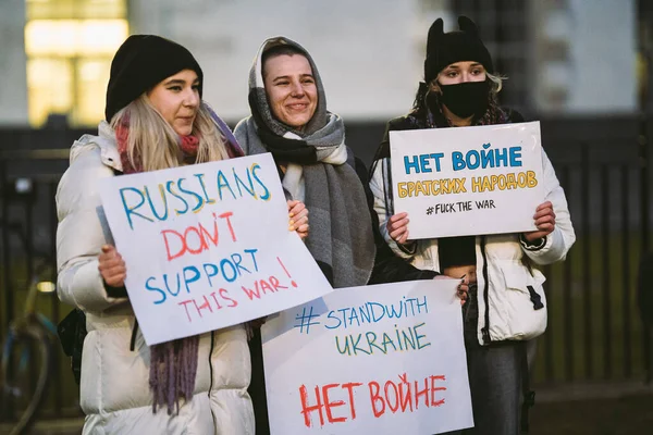 Downing Street Londra 2022 Ucraina Protestează Mii Oameni Adună Pentru — Fotografie de stoc gratuită