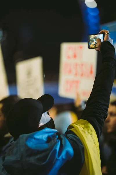 Downing Street Londres Xouk 2022 Manifestation Populaire Ukrainienne Des Milliers — Photo