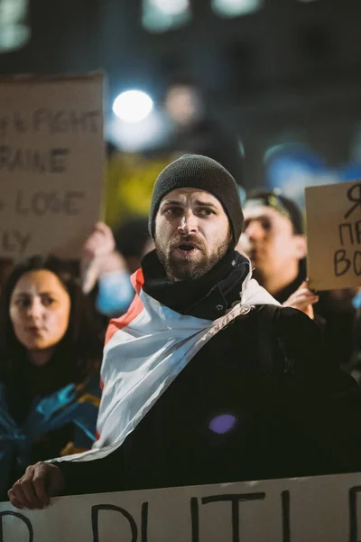 Hükümet Londra 124 Ngiltere 2022 Ukrayna Halkı Protesto Ediyor Binlercesi — Stok fotoğraf