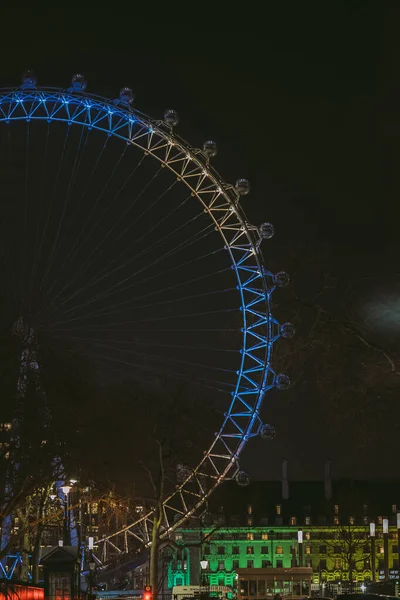 Downing Street London Storbritannien 2022 London Eye Gul Och Blå — Stockfoto