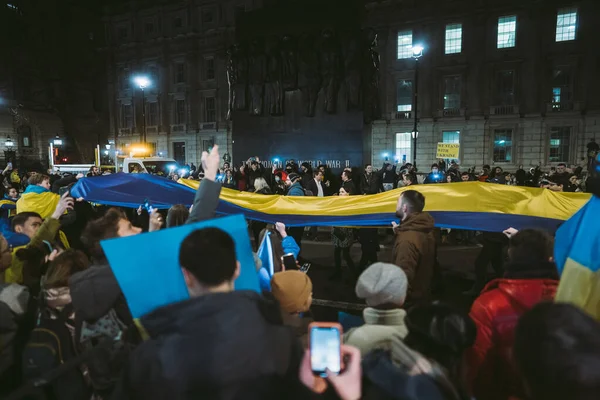 Даунінг Стріт Лондон Велика Британія 2022 Протести Українського Народу Тисячі — стокове фото