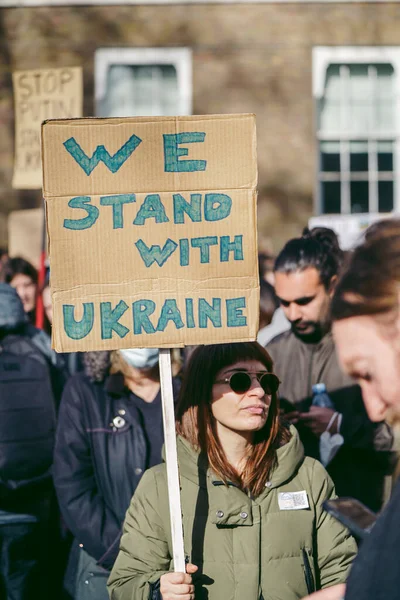 Downing Street London Egyesült Királyság 2022 Ukrán Nép Tiltakozik Ezrek — Stock Fotó