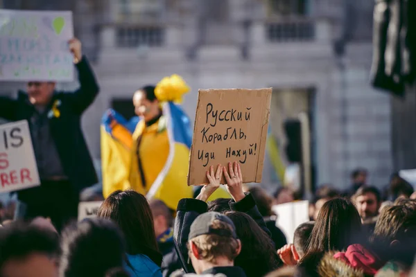 Downing Street London Egyesült Királyság 2022 Ukrán Nép Tiltakozik Ezrek — Stock Fotó
