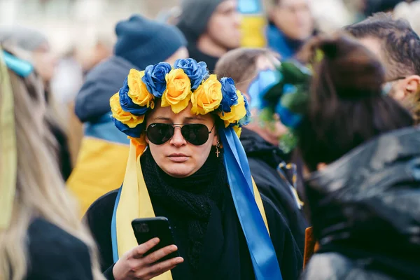 Parliament Square Londres Xouk 2022 Manifestation Populaire Ukrainienne Des Milliers — Photo