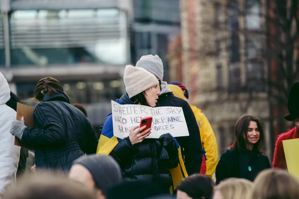 Парламентська Площа Лондон Велика Британія 2022 Протести Українського Народу Тисячі — стокове фото