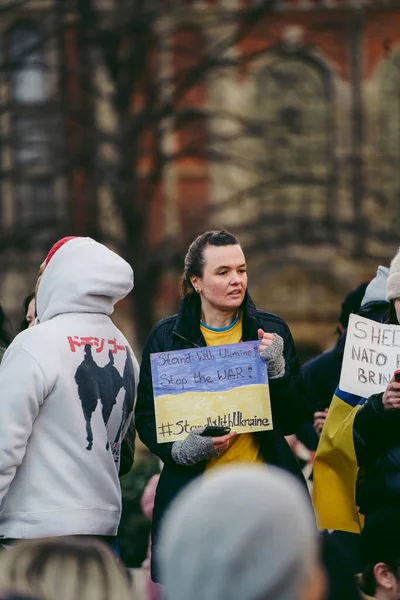 Parlament Náměstí Londýn Velká Británie 2022 Ukrajinci Protestují Tisíce Lidí — Stock fotografie