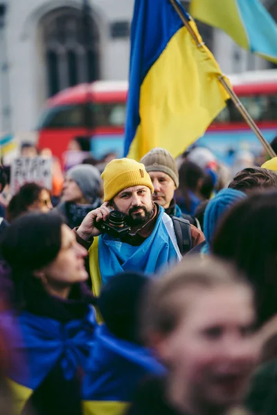 Parliament Square Londra Mbh 2022 Protestano Gli Ucraini Migliaia Riuniscono — Foto Stock