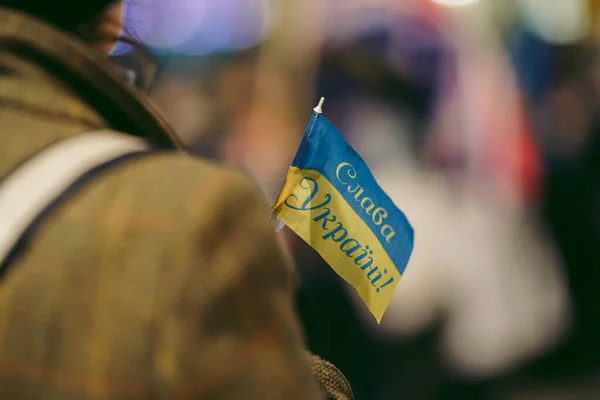 Trafalgar Tér London Egyesült Királyság 2022 Dicsőség Ukrajnának Zászló Orosz — Stock Fotó