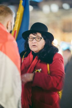 Trafalgar Meydanı, Londra - 124; İngiltere - 2022,03.09: Ukrayna halkı protesto etti, binlercesi Ukrayna 'daki savaşı durdurmak için Rusya' ya İngiliz Hükümeti, AB ve ABD 'den daha sert yaptırımlar talep etmek için toplandı
