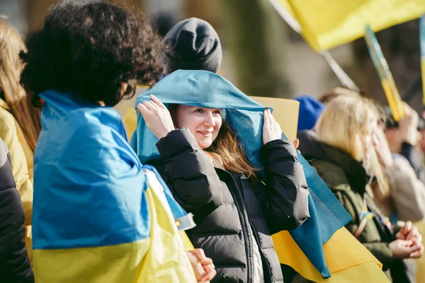 Downing Street Londres Xouk 2022 Manifestation Populaire Ukrainienne Des Milliers — Photo