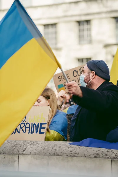 Downing Street Londres Xouk 2022 Manifestation Populaire Ukrainienne Des Milliers — Photo