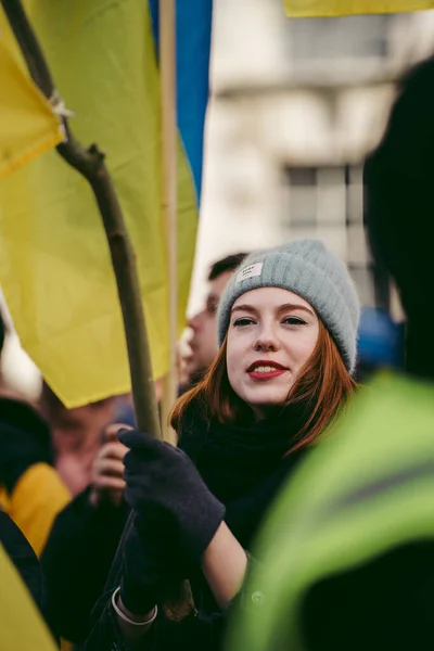 Hükümetin Londra Nın 124 Ngiltere 2022 Ukrayna Halkı Protesto Ediyor — Stok fotoğraf