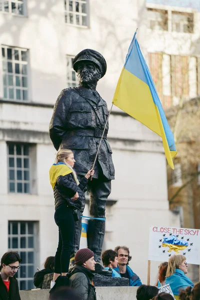 Даунінг Стріт Лондон Велика Британія 2022 Протести Українського Народу Тисячі — стокове фото