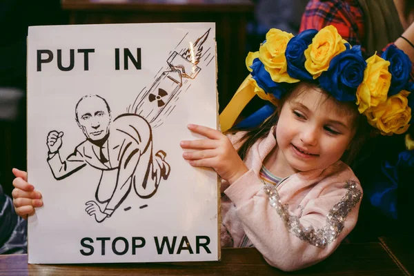 Downing Street London Storbritannien 2022 Ukrainska Folket Protesterar Tusentals Samlas — Stockfoto