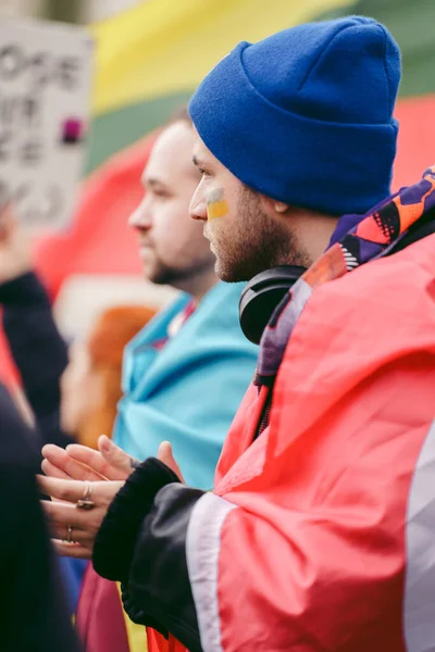 Downing Street London 2022 Ukrainian People Protest Thousands Gather Demand — Stock Photo, Image