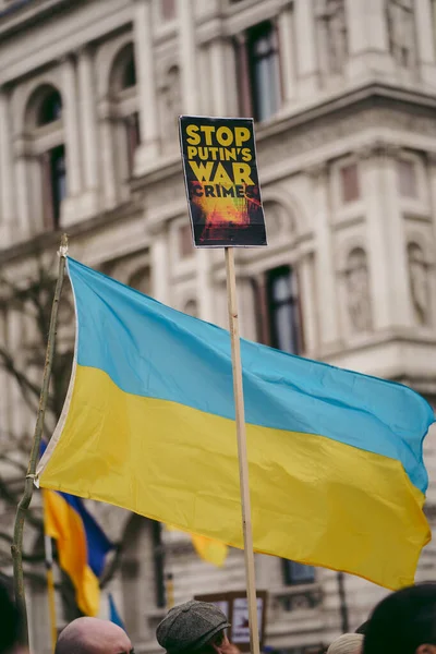 Hükümetin Londra Nın 124 Ngiltere 2022 Ukrayna Halkı Protesto Ediyor — Stok fotoğraf