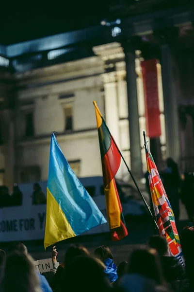 Trafalgar Square Londres Xouk 2022 Manifestation Populaire Ukrainienne Des Milliers — Photo