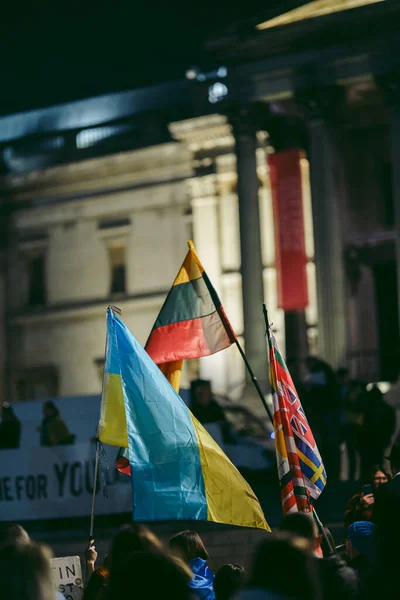 Trafalgar Square Londres Xouk 2022 Manifestation Populaire Ukrainienne Des Milliers — Photo