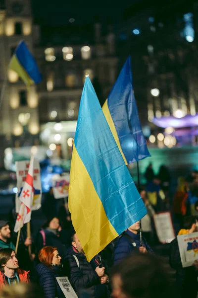 Trafalgar Square Londres Xouk 2022 Manifestation Populaire Ukrainienne Des Milliers — Photo