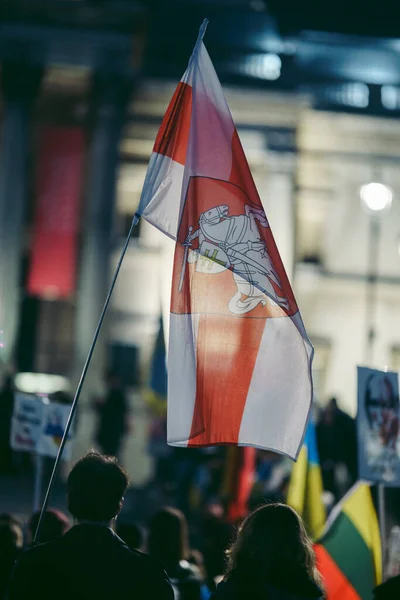 Trafalgar Square Londýn Velká Británie 2022 Ukrajinci Protestují Tisíce Lidí — Stock fotografie