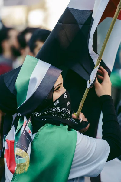 Downing Street London 2022 Syrian Ukrainian People Protest Gather Demand — Stock Photo, Image