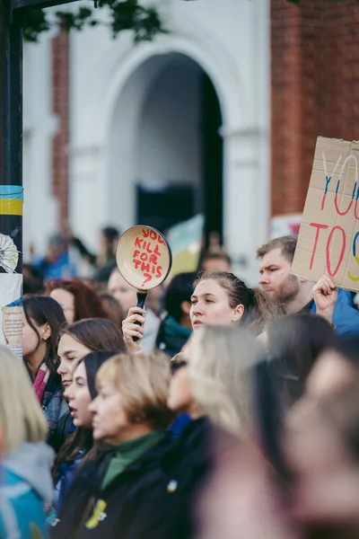 Ryska Ambassaden London Storbritannien 2022 Ukrainska Folket Protesterar Tusentals Samlas — Stockfoto