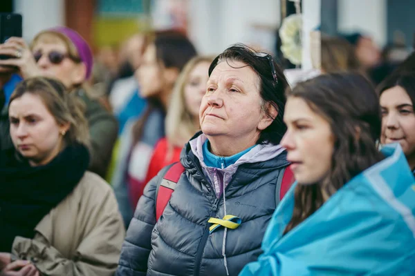 Посольство России Лондоне 2022 Украинский Народ Протестует Тысячи Людей Собираются — стоковое фото
