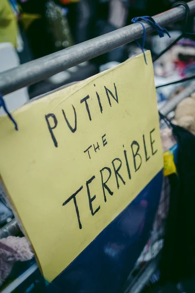 Orosz Nagykövetség London Egyesült Királyság 2022 Ukrán Nép Tiltakozik Ezrek — Stock Fotó