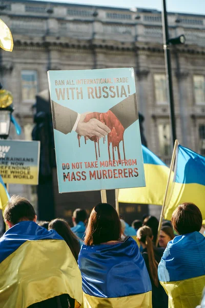 Downing Street Londra Mbh 2022 Protestano Gli Ucraini Migliaia Riuniscono — Foto Stock