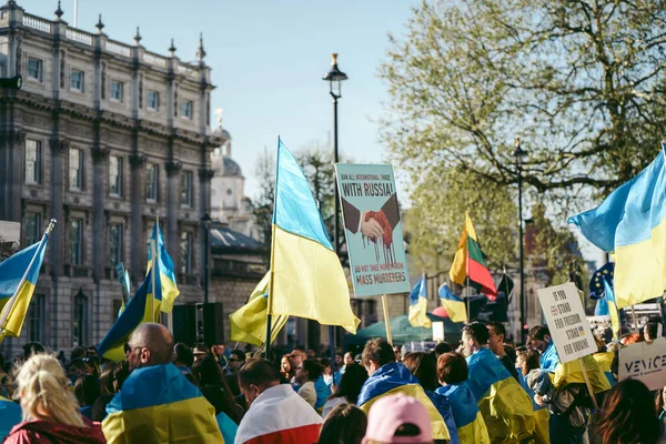 Даунінг Стріт Лондон Велика Британія 2022 Протести Українського Народу Тисячі — стокове фото