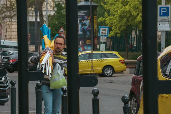 Budapest Hungary 2022 People Going Ukrainian Protest Agains Russia Invasion — Stockfoto