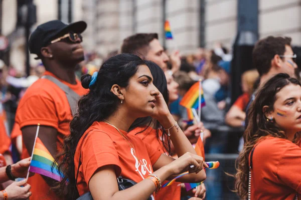 London 2022 Coca Cola Employees Flags Banners Celebrating London Lgbtq — Stock Photo, Image