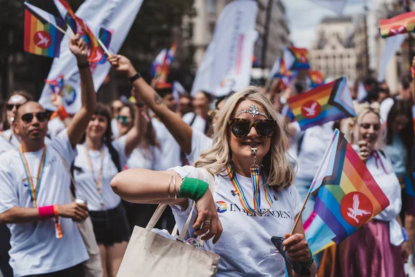 London 2022 Independent Employees Flags Banners Celebrating London Lgbtq Pride — Zdjęcie stockowe