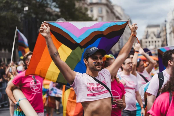 London 2022 Care Flags Banners Celebrating London Lgbtq Pride Parade — Zdjęcie stockowe