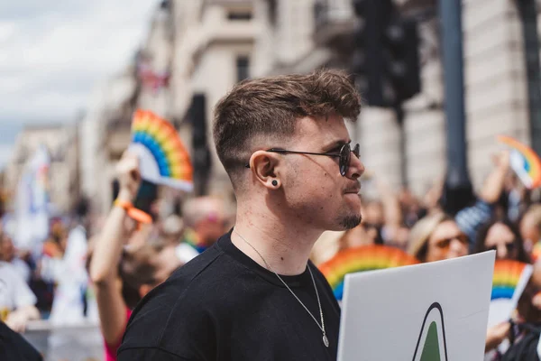 London 2022 People Flags Banners Celebrating London Lgbtq Pride Parade — Stockfoto