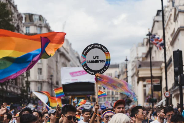 London 2022 People Flags Banners Celebrating London Lgbtq Pride Parade — Stock fotografie