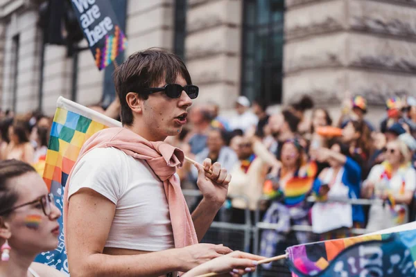 London 2022 People Flags Banners Celebrating London Lgbtq Pride Parade — Foto de Stock