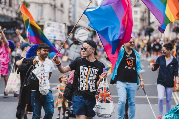 London 2022 People Flags Banners Celebrating London Lgbtq Pride Parade — Fotografia de Stock