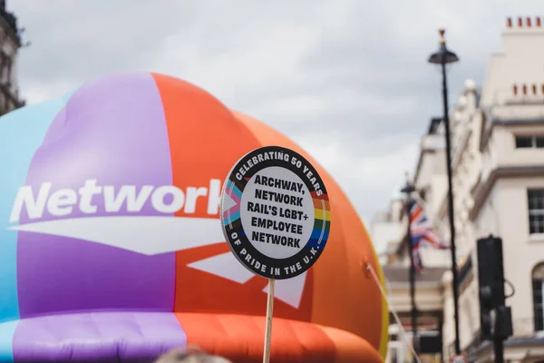 London 2022 Network Rail Flags Banners Celebrating London Lgbtq Pride Stockfoto