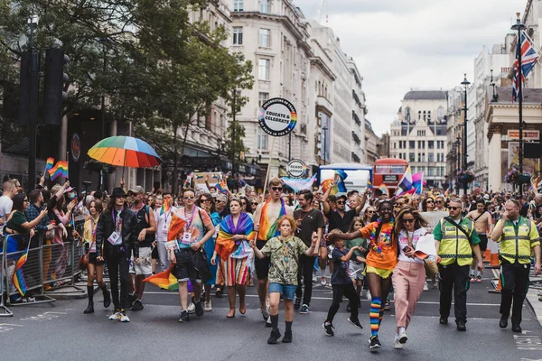 London 2022 People Flags Banners Celebrating London Lgbtq Pride Parade — Zdjęcie stockowe