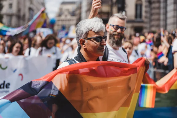 Londra Regno Unito 2022 Persone Con Bandiere Striscioni Che Celebrano — Foto Stock