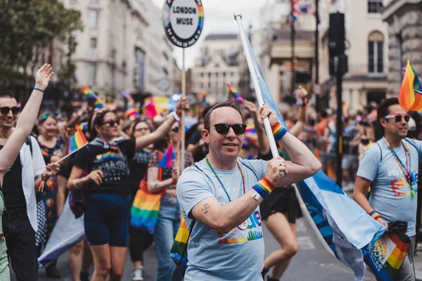 London 2022 People Flags Banners Celebrating London Lgbtq Pride Parade — Zdjęcie stockowe