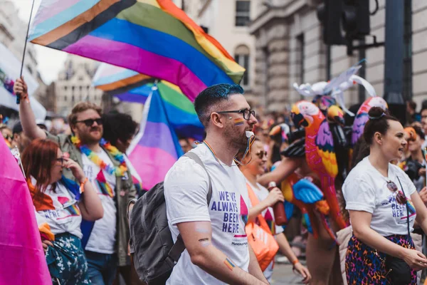 London 2022 People Flags Banners Celebrating London Lgbtq Pride Parade — Zdjęcie stockowe