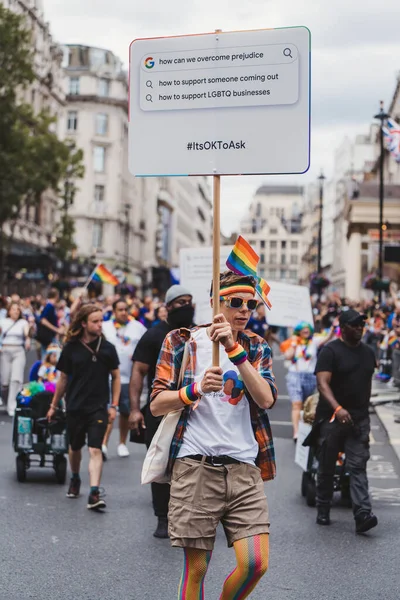 London 2022 Google Employees Flags Banners Celebrating London Lgbtq Pride — Stockfoto