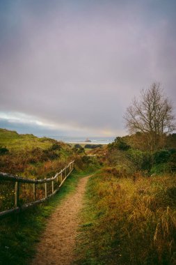 St Ouen Körfezi 'nin güney ucundaki batı Jersey' deki kum tepelerinden geçen güzel bir patika.