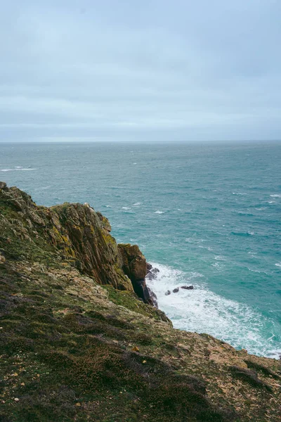 Prachtig Uitzicht Kust Jersey Island Kanaaleilanden Koude Bewolkte Dag — Stockfoto