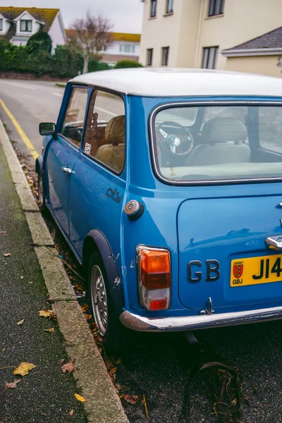 Jersey Island Channel Island 2022 Vintage Blue Color Mini Cooper — ストック写真